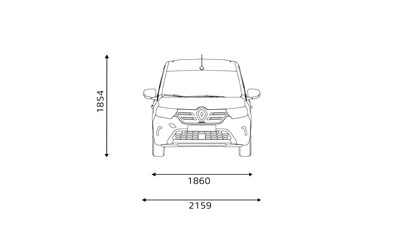 Nouveau Renault Kangoo Van E-Tech 100% électrique - dimensions face avant