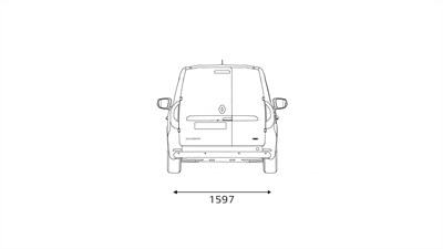 Nouveau Renault Kangoo Van E-Tech 100% électrique - dimensions face arrière